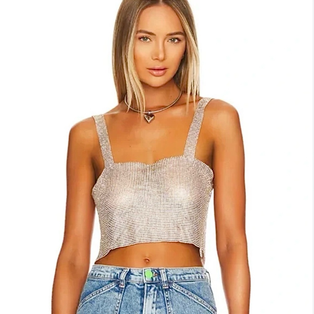 Silver Chainmail Crop Top - Women
